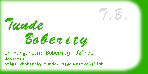 tunde boberity business card